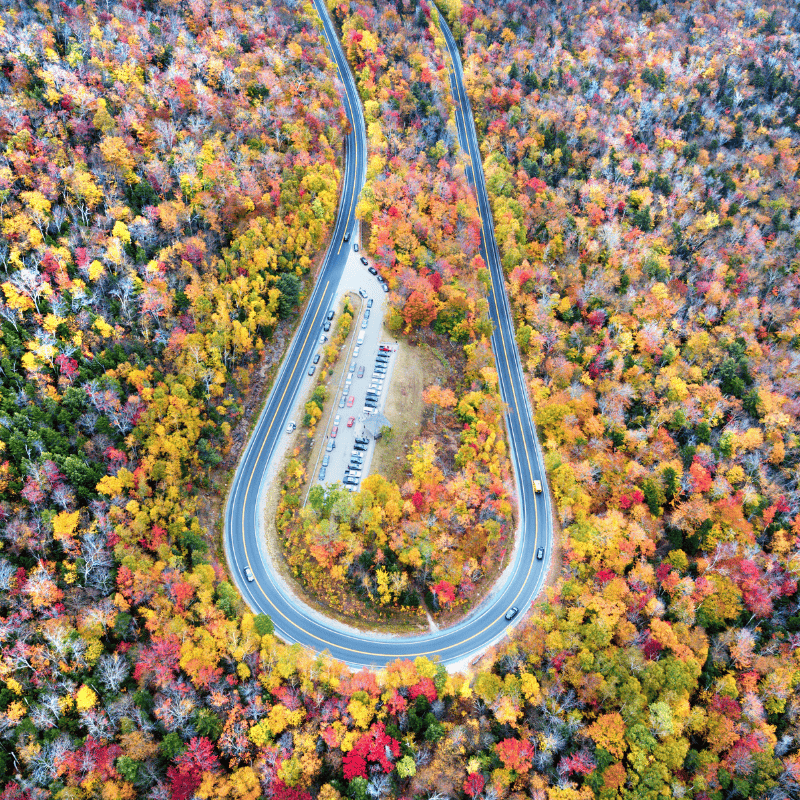 Kancamagus Highway in New Hampshire fall foliage